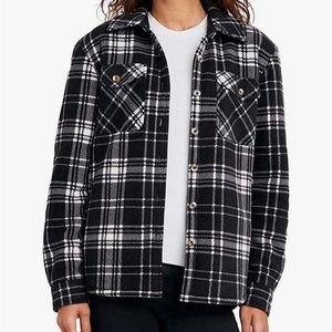 Sage Plaid Sherpa Lined Shacket - M